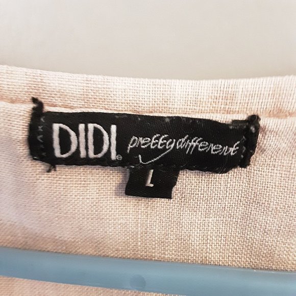 DiDi Women's 100% Linen Embroidered Moto Blazer Blush Beige Size Large - Picture 11 of 14